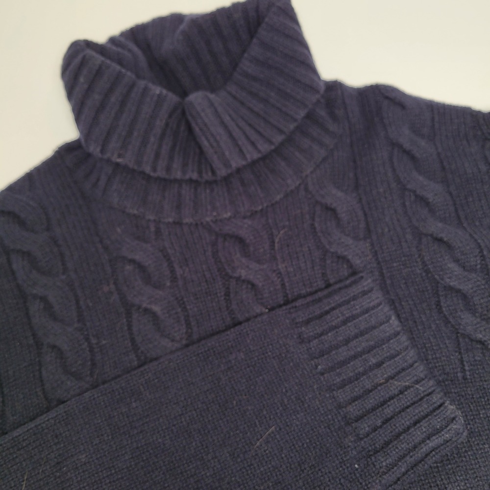 Bonobos Turtleneck Sweater Mens L Navy Blue Excellent Extrafine Merino Wool Slim